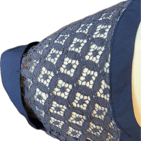 Zac & Rachel Cap Sleeve Tie Front Blouse Peacoat Blue size L - Picture 6 of 14